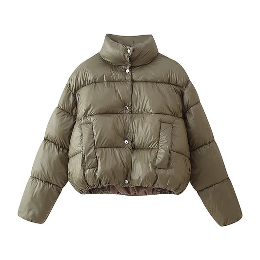 Chaqueta Acolchada de Algodón con Botones - Lista para Enviar