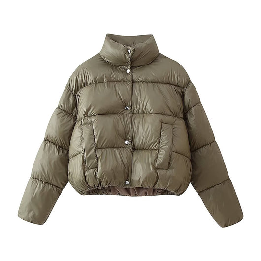 Chaqueta Acolchada de Algodón con Botones - Lista para Enviar
