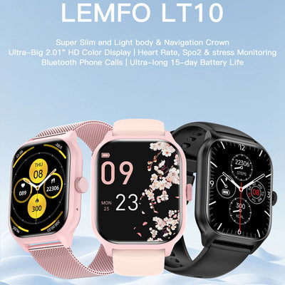 Reloj Inteligente LT10 con Monitor de Frecuencia Cardíaca, Presión Arterial y Sueño