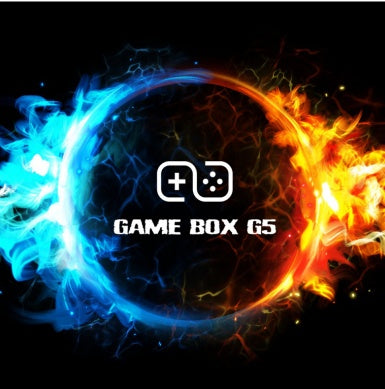Black G5 Game BOX console with geometric design and two matching black gamepads for TV gaming. - Image 9