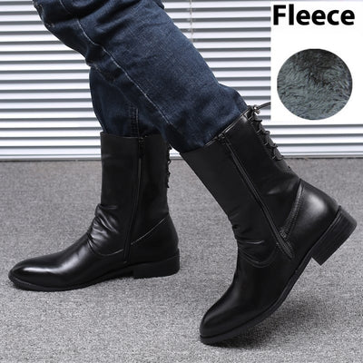 Botas Altas de Cuero para Hombre Estilo Británico-Coreano - Image 6