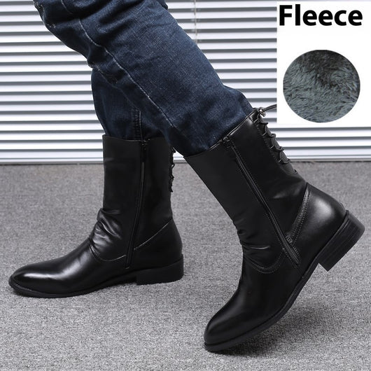 Botas Altas de Cuero para Hombre Estilo Británico-Coreano - Image 6