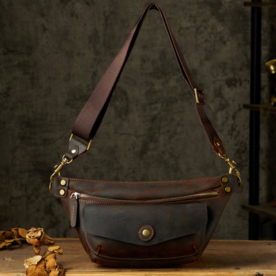 Bolsa de Pecho Personalizada en Cuero Genuino Hecha a Mano - Image 5