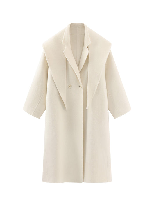 Abrigo de Lana Blanco Doble Botonadura para Mujer - Largo Reversible Otoño Invierno - Image 11