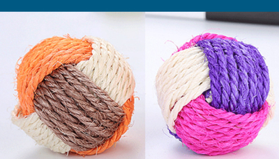 Pelota de Juego para Gatos Tricolor con Sisal - Image 10