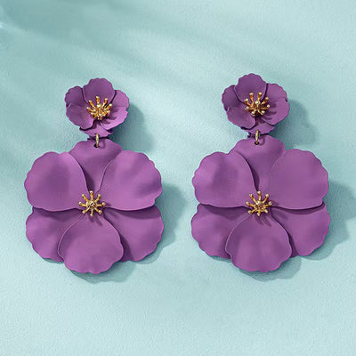 Aretes Largos Mori Girl con Flores Retro Estilo Europeo y Americano - Image 3