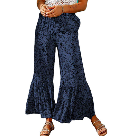 Pantalones Casuales Retro Ajustados con Cintura Elástica y Bota Acampanada - Image 9