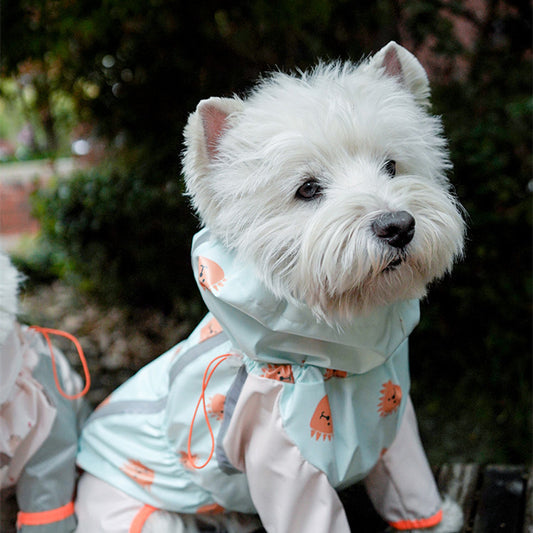 Impermeable para Mascotas de 4 Patas con Reflectantes y Protección Total