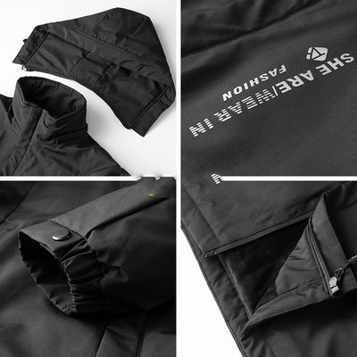 Chaqueta Acolchada con Cuello Alto y Capucha - Algodón Premium Athleisure - Image 8