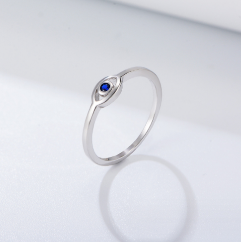 Anillo de Plata 925 con Baño de Oro 18K Ojo de Dios y Circonitas - Joya Nupcial Elegante para Mujer - Image 6
