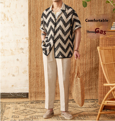 Cardigan Tejido Corto Holgado para Playa - Image 7