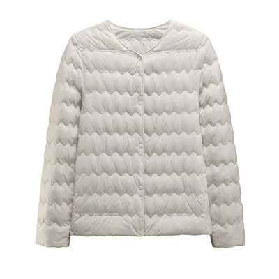 Chaqueta Corta Acolchada para Mujer con Cuello Fruncido - Image 5