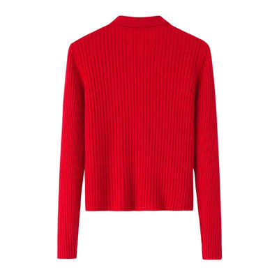 Cardigan de Cachemira Corto para Mujer - Cuello Solapa Otoño Temprano - Image 11