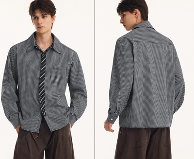 Camisa Manga Larga Falso Dos Piezas para Hombre Otoño Premium - Image 11