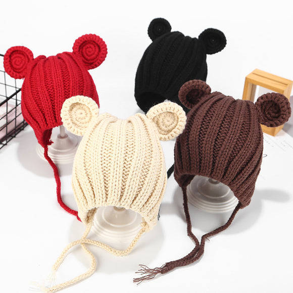 Gorro de Lana Tejido con Protección Auditiva para Bebé