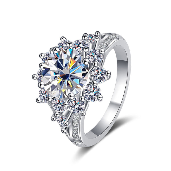 Anillo de Plata 925 con Moissanita de 3 Quilates - Lujo Asequible para Mujer