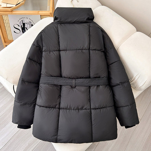 Abrigo a Cuadros con Cinturón - Chaqueta Gruesa Casual para Otoño e Invierno - Image 2