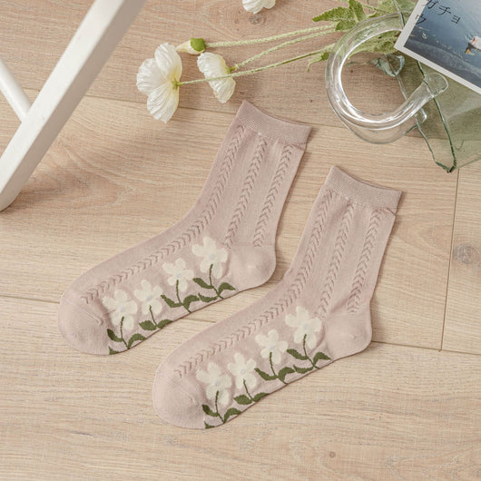 Calcetines Transpirables de Malla con Flores para Mujer - Image 18
