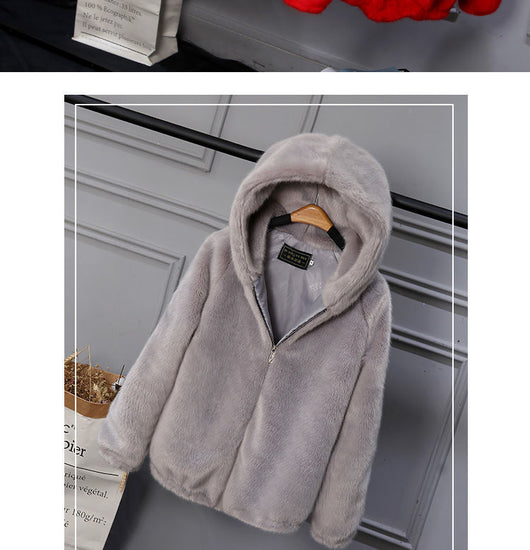 Abrigo de Piel de Conejo Rex Slim Fit con Capucha para Mujer - Image 13