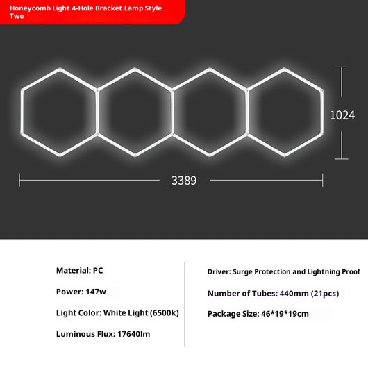Luz LED Hexagonal para Garaje - Diseño Panal - Image 17