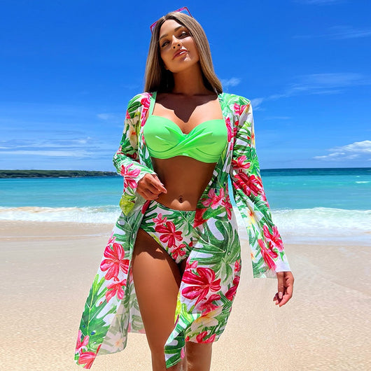 Bikini Dos Piezas Sexy con Blusa de Playa para Mujer - Image 18