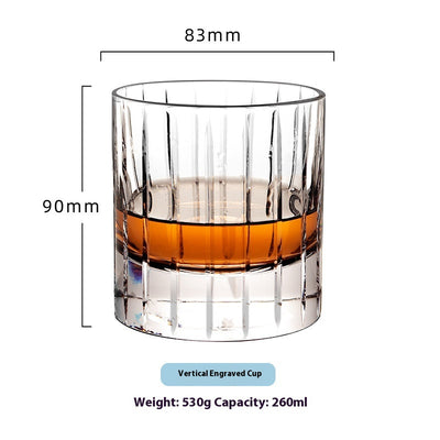 Vaso de Whiskey de Cristal Tallado a Mano - Diseño Lujo Ligero con Boca Ancha - Image 7