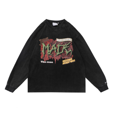 Playera Holgada con Estampado de Letras para Parejas - Manga Larga - Image 6