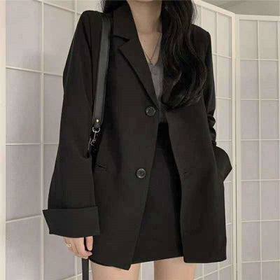Blazer Negro Suelto de Temperamento Británico - Image 2