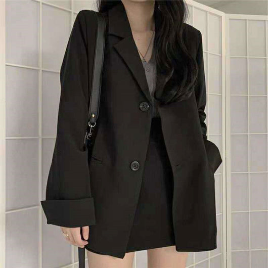 Blazer Negro Suelto de Temperamento Británico - Image 2