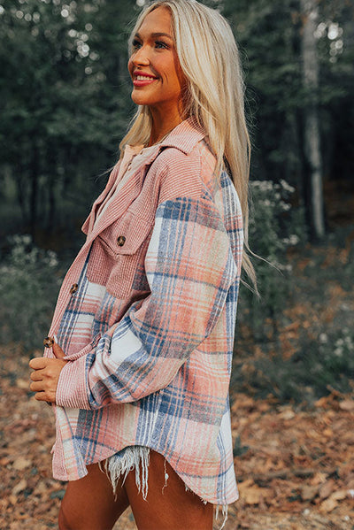 Chaqueta Camisera Patchwork de Pana para Mujer - Otoño e Invierno - Image 13
