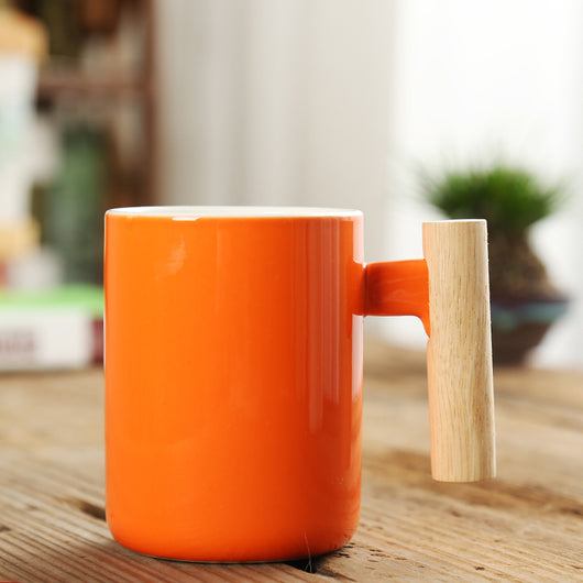 Taza de Cerámica Recta con Asa de Madera - Image 7