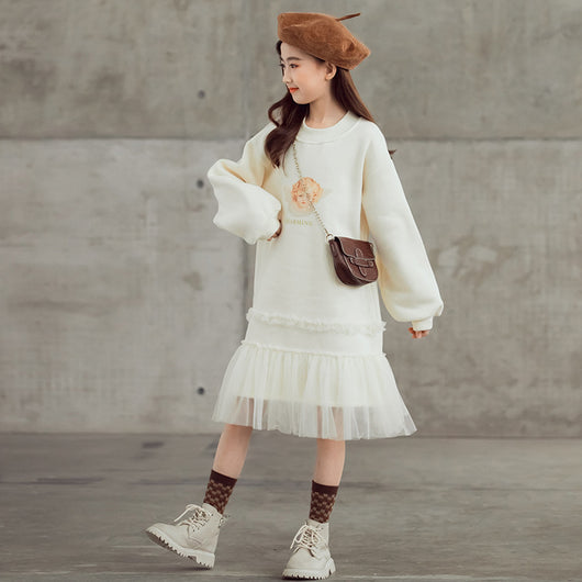 Vestido de Fiesta Infantil Estilo Occidental con Falda Larga de Tul - Image 11