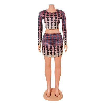Conjunto de Falda y Blazer Estampado Seda Slim - Image 10