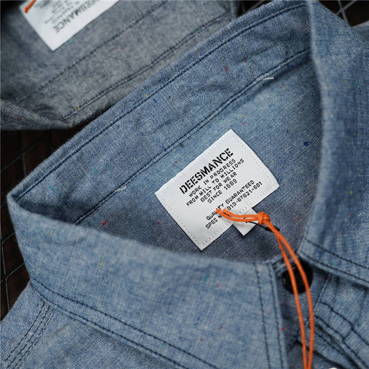 Camisa Casual Retro Slim Fit con Bolsillos para Hombre - Image 9