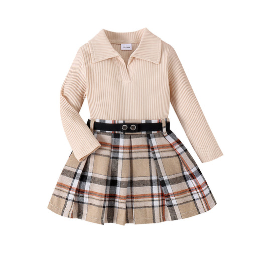 Conjunto Elegante de Otoño e Invierno para Niñas con Falda Plisada de Manga Larga - Image 4
