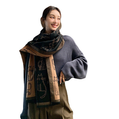 Pañoleta Larga Estampada de Imitación Cashmere para Mujer - Image 7