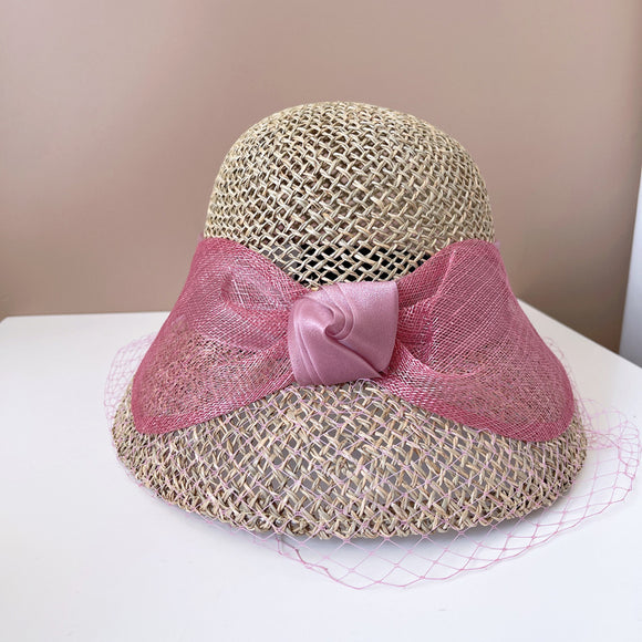 Sombrero Tipo Balde con Moño Grande Cambric