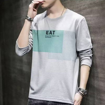 Camiseta Manga Larga Hombre Suelta Otoño Versátil - Image 4