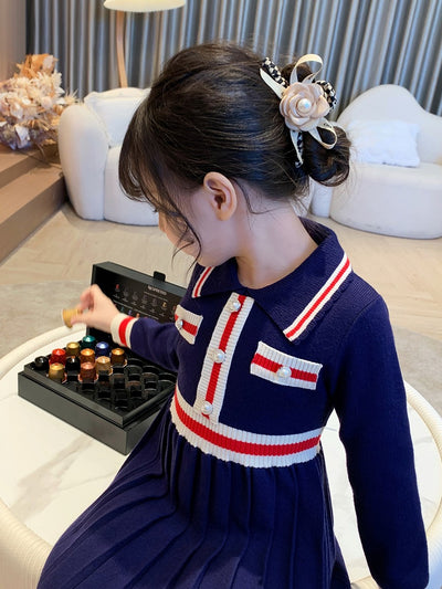 Vestido Tejido Preppy Otoñal para Niñas - Image 11