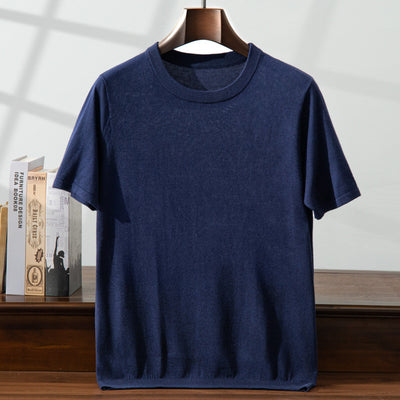 Camiseta Manga Corta Hombre Seda de Mora y Cachemira Suave Verano - Image 11