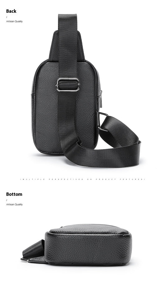 Bolsa de Pecho Crossbody de Cuero Genuino para Hombre - Funcional y Versátil - Image 18