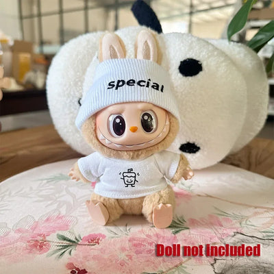 (Only Clothes) 17Cm for Labubu Doll Clothes Fashion Clothes Hoodies Doll Clothes Color Match Hoodies Dolls Accessories - Tekeno