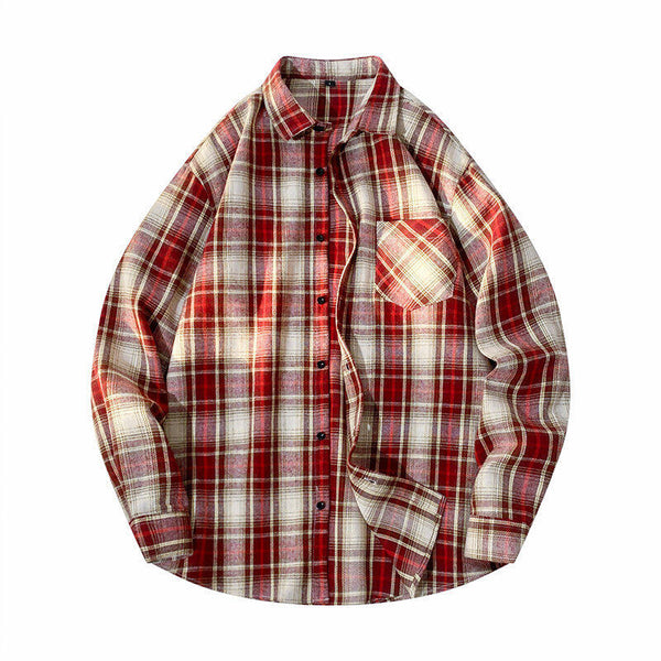 Camisa-Chaqueta Casual de Cuadros para Hombre