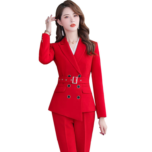 Traje Ejecutivo Mujer Manga Larga Color Sólido - Image 12