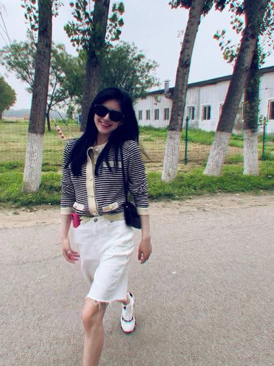 Cardigan Tejido a Rayas Estilo Retro - Suéter Holgado Coreano Tendencia - Image 3