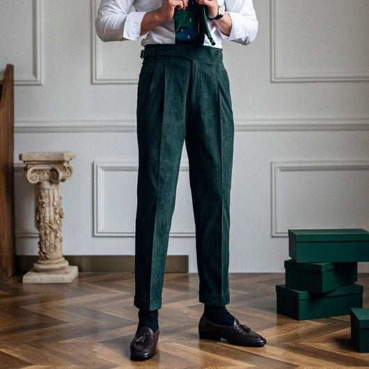 Pantalones de Pana Rectos Cintura Alta para Hombre - Image 3