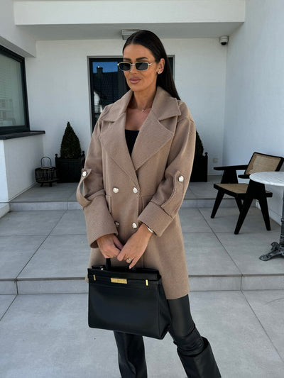 Abrigo de Lana con Cuello H Elegante para Desplazamientos Diarios - Image 20