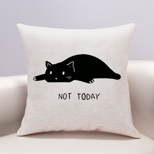 Funda de Almohada Gato Queso con Diseño Kawaii - Lino y Algodón - Image 11