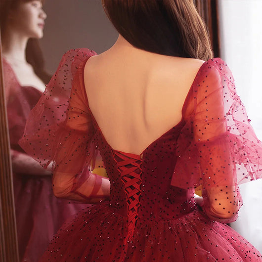 Vestido de Banquete Elegante con Mangas Largas para Mujer - Image 8