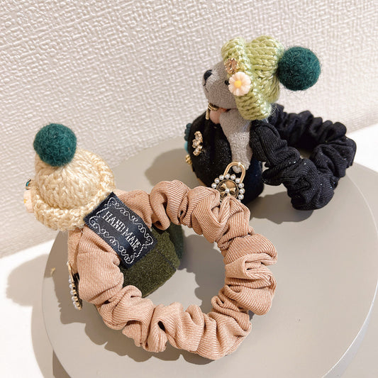 Pulsera Elástica Infantil Oso Corazón con Cristales Brillantes